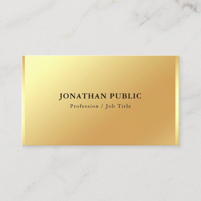 Glamour Gold Look Minimalist Modern Elegant Simple Business Card (Front)