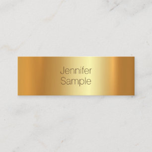 Glamour Gold Modern Beautiful Plain Trending Mini Business Card