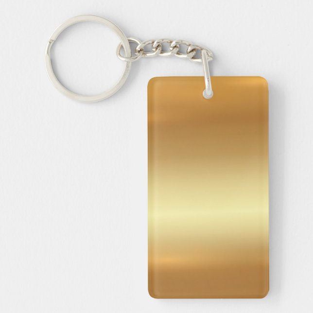Glamour Gold Rectangle Template Double Sided Blank Key Ring (Front)