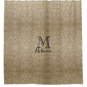 Glamour golden Glitz Bokeh lights gold glitter Shower Curtain