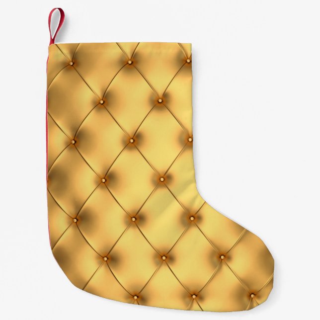 Glamour golden  interior decorating background small christmas stocking (Front)