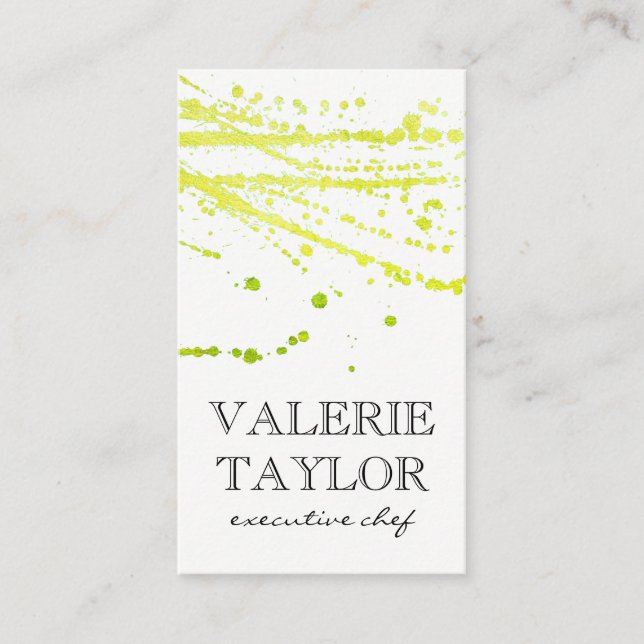 Glamour Green Artistic Expressive Business Card (Front)