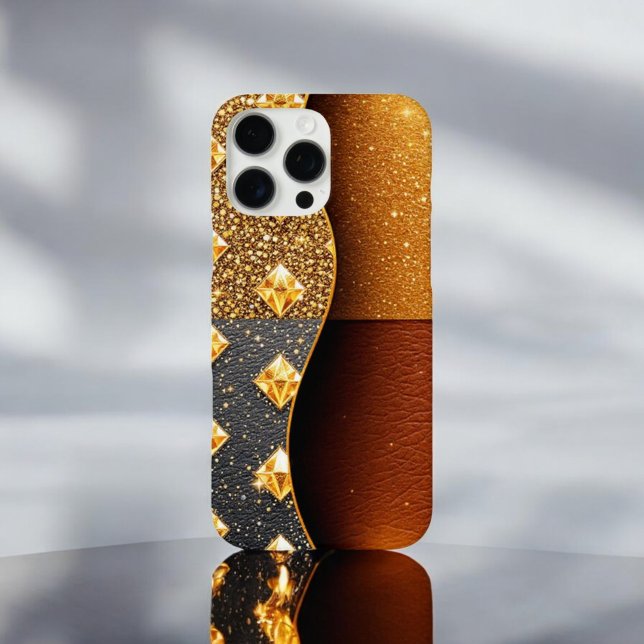 Glamour Guard: Glitter-Studded Leather Case-Mate iPhone Case (Creator Uploaded)