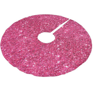Glamour Hot Pink Glitter Brushed Polyester Tree Skirt