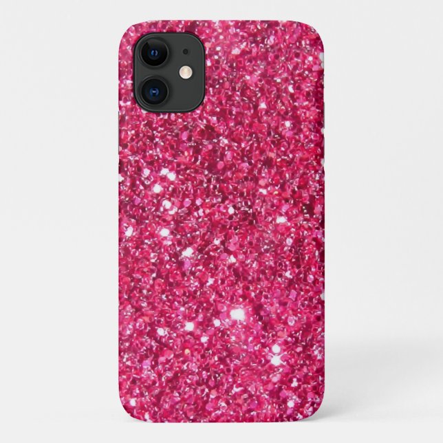 Glamour Hot Pink Glitter Case-Mate iPhone Case (Back)