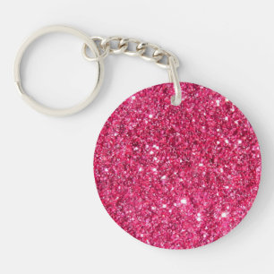 Glamour Hot Pink Glitter Key Ring