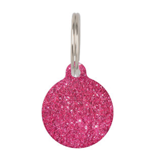 Glamour Hot Pink Glitter Pet Tag