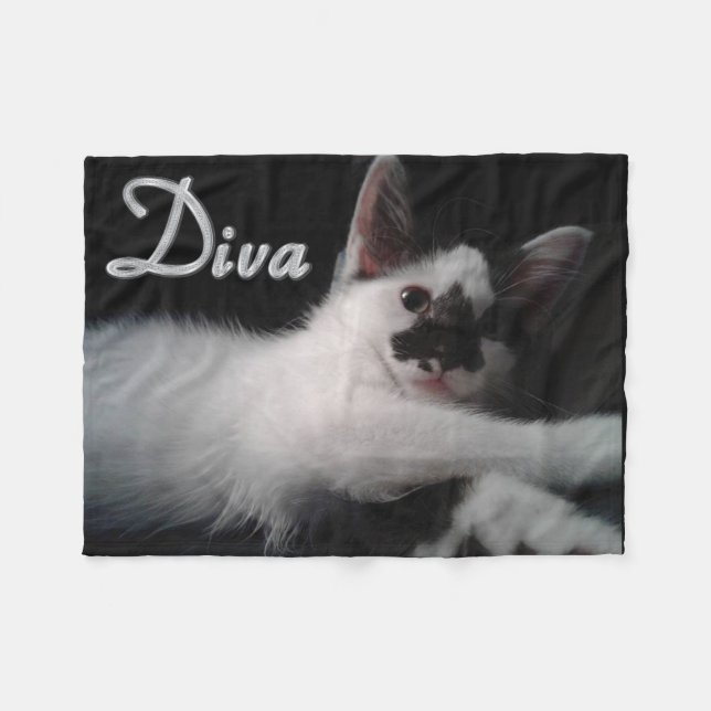 Glamour Kitty Fleece Blanket (Front (Horizontal))