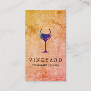 Glamour Marbled Texture with Wine Glass Business Card