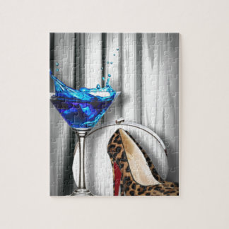 glamour martini cocktail party girl stilletos jigsaw puzzle