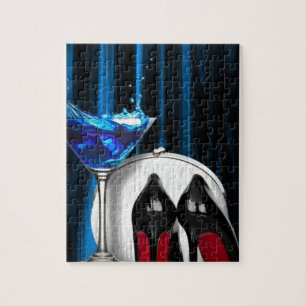 glamour martini cocktail party girl stilletos jigsaw puzzle