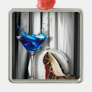 glamour martini cocktail party girl stilletos metal tree decoration