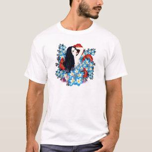Glamour Model in Poppy flower bed, ART by LeahG T-Shirt