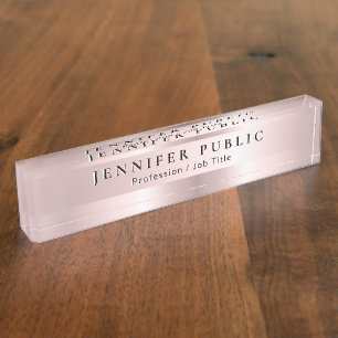 Glamour Name Surname Template Rose Gold Luxury Nameplate