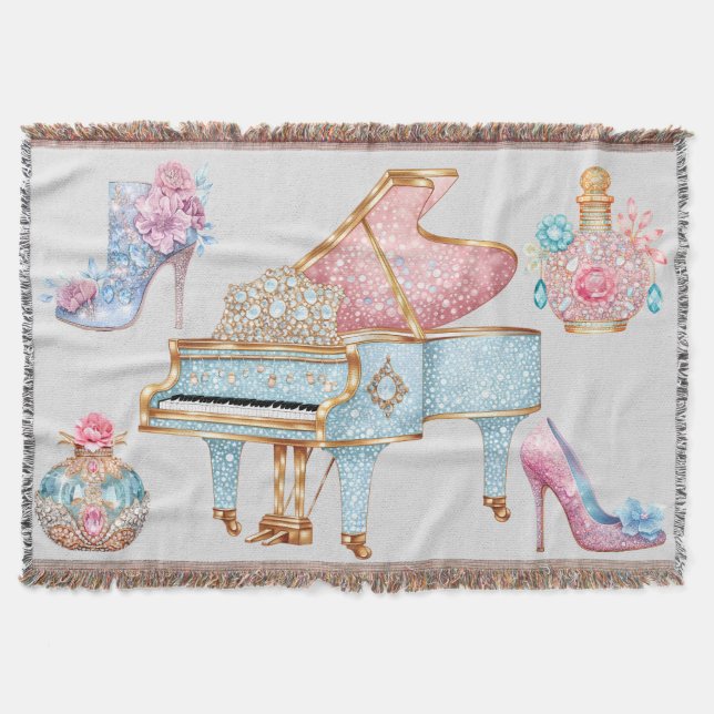 Glamour Piano  Throw Blanket (Front)