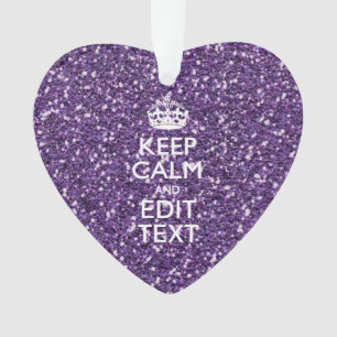 Glamour Purple Keep Calm Personalised Ornament