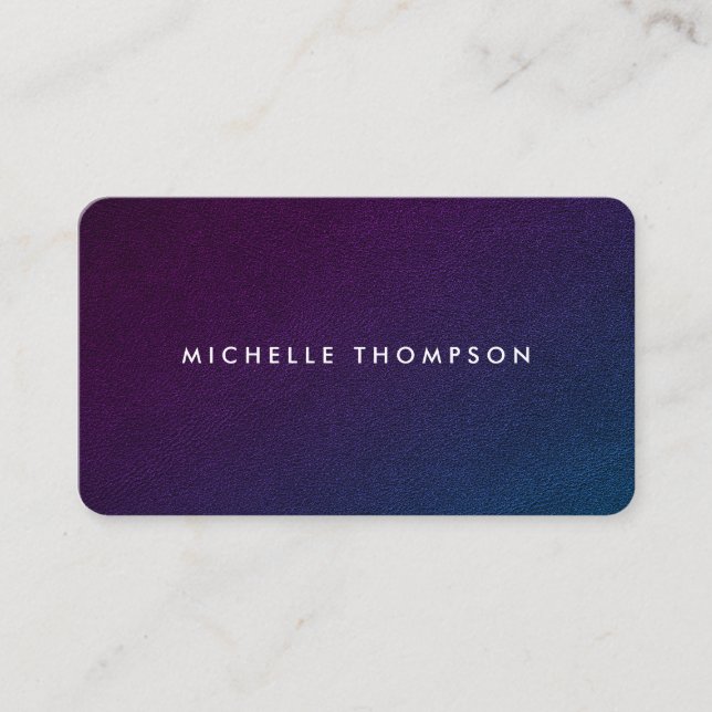 Glamour | Purple Leather Lux Business Card (Front)