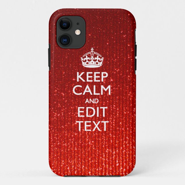 Glamour Red Festive Personalised Keep Calm Case-Mate iPhone Case (Back)
