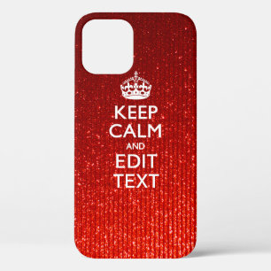 Glamour Red Festive Personalised Keep Calm iPhone 12 Pro Case