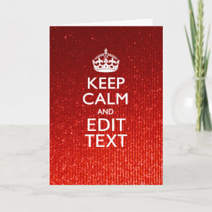 Glamour Red Festive Personalised Keep Calm Holiday Card