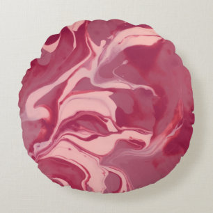 Glamour Red Velvet Marble Round Cushion