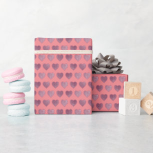 Glamour Rose Gold Hearts Faux Glitter Pattern Wrapping Paper