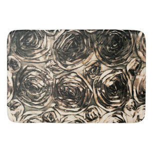 Glamour Roses Gold Bronze Rustic Floral Glam Bath Mat