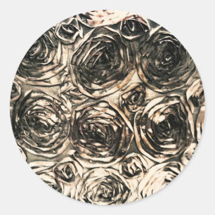 Glamour Roses Gold Bronze Rustic Floral Glam Classic Round Sticker