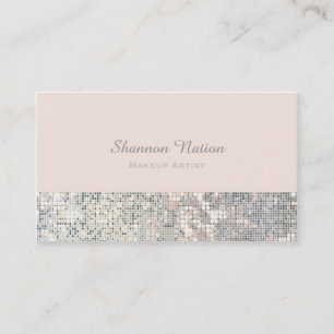 Glamour Sequin Glitter Blush Pink Business Card