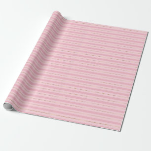 Glamour Shiny Chic Design Pink Gold Striped Wrapping Paper