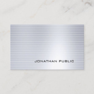 Glamour Silver Elegant Modern Professional Trendy Business Card
