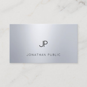 Glamour Silver Look Elegant Modern Monogram Chic Business Card