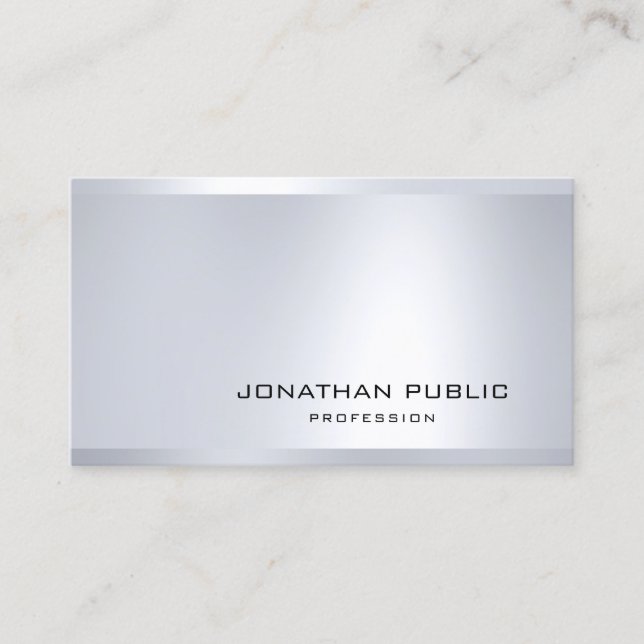 Glamour Silver Look Elegant Modern Trendy Plain Business Card (Front)