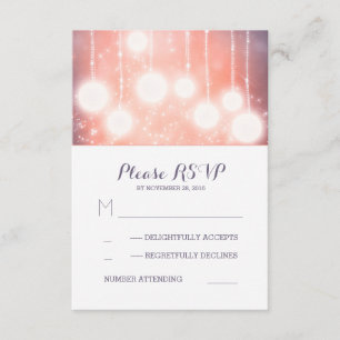 glamour string light lanterns wedding RSVP cards