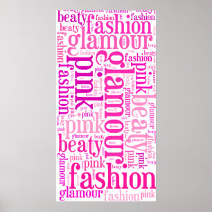 Glamour word cloud poster