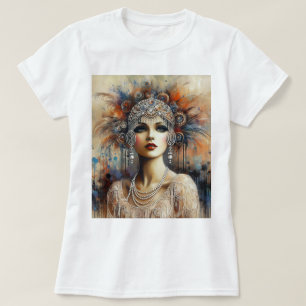 Glamourous 1920s Flapper Girl Portrait No.100 T-Shirt