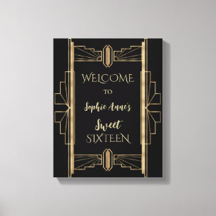 Glamourous 1920's Great Gatsby Art Deco SWEET 16 Canvas Print