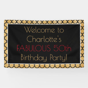 Glamourous 50th Birthday Banner