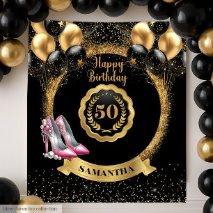 Glamourous 50th Birthday Rose Gold High Heels Tapestry