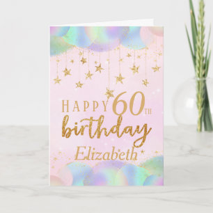 Glamourous 60th Birthday Gold Glitter Card