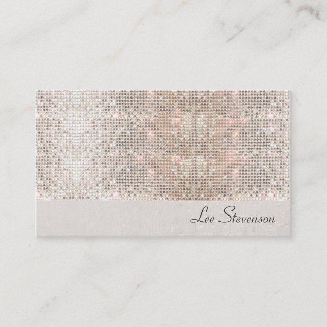 Glamourous and Glitzy Trendy FAUX Sparkly Sequins Business Card (Front)