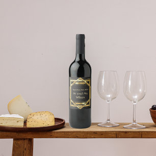 Glamourous Art Deco Vintage Wedding Wine Labels