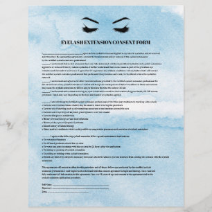 Glamourous Azure EYELASH EXTENSION CONSENT FORM Flyer
