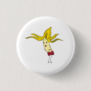Glamourous banana, banana theme 3 cm round badge