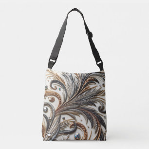 Glamourous Baroque Design with Glitter & Gemstones Crossbody Bag