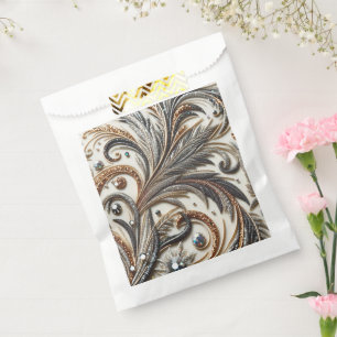 Glamourous Baroque Design with Glitter & Gemstones Favour Bag