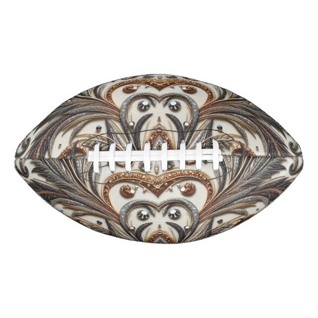 Glamourous Baroque Design with Glitter & Gemstones Football (Front)