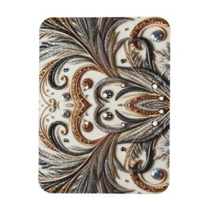 Glamourous Baroque Design with Glitter & Gemstones Magnet
