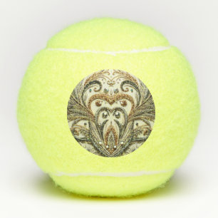 Glamourous Baroque Design with Glitter & Gemstones Tennis Balls