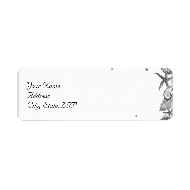 Glamourous Beach in Silver Return Address Label (Front)